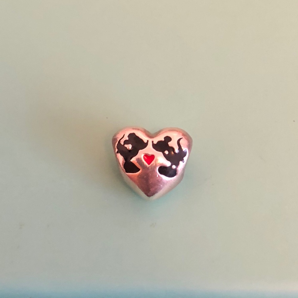 Pandora Mickey and Minnie Heart Charm